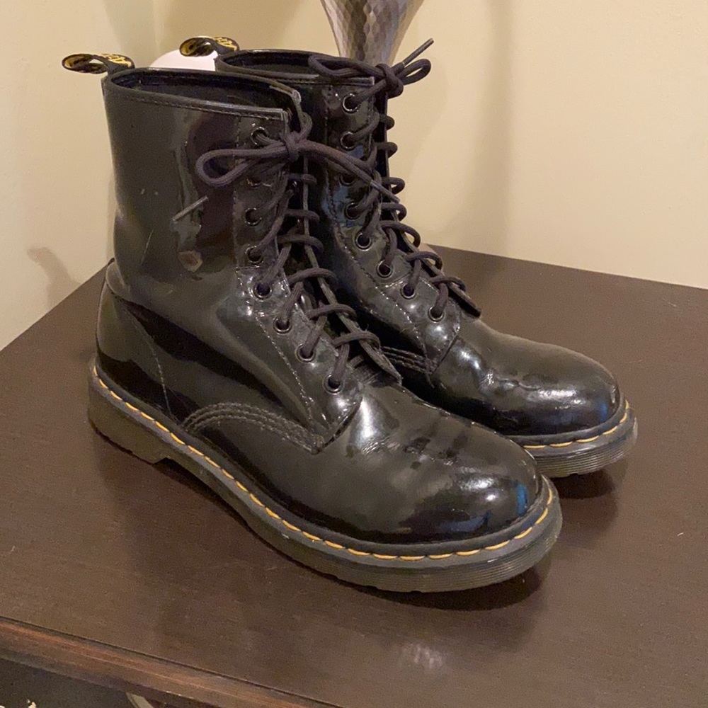 Black patent leather doc Martin’s size 10